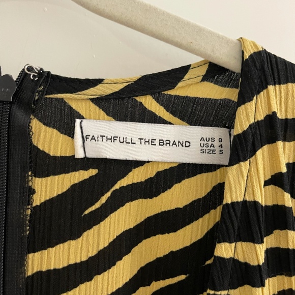 Faithfull the Brand Yellow Zebra Dress - Size S/4 - Picture 4 of 7